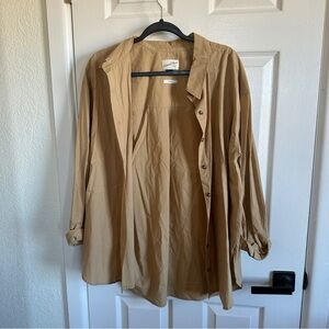 Tan Oversized Button Up